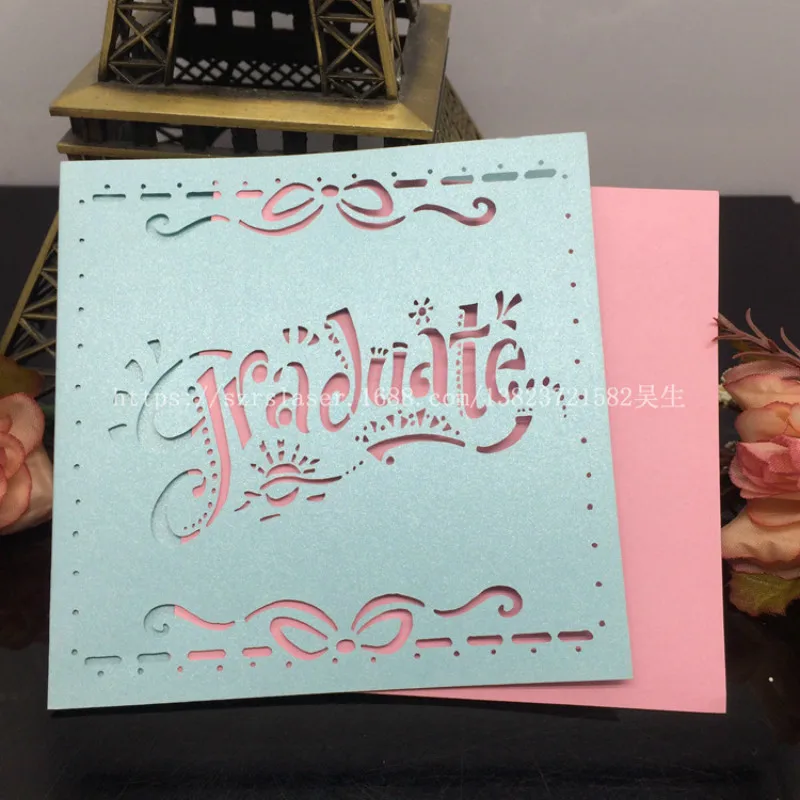 Градиентные полые почтовые открытки лазерной резки памятные поздравительные