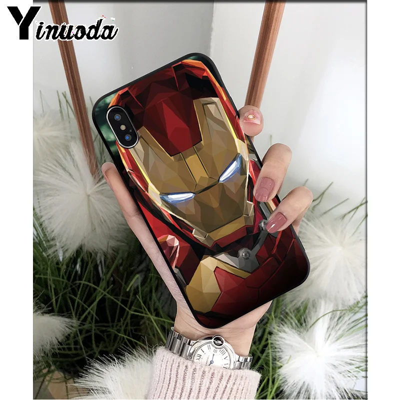 A6 Yinuoda Marvel Железный человек Старк черный мягкий чехол для телефона из ТПУ чехол для iPhone 6S 6plus 7plus 8 8Plus X Xs MAX 5 5S XR - Цвет: A6