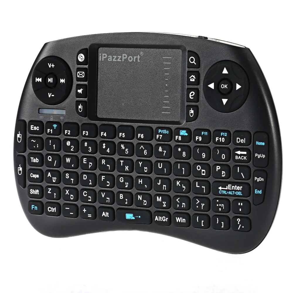 IPazzPort KP-810-21 S многофункциональный мини беспроводной иврит язык полный QWERTY