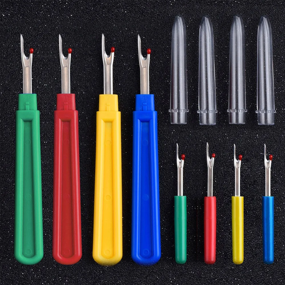 8 шт. Разрезатель швов с 4 большими и маленькими пластиковыми ручками для резки нитей и разрезания швов в швейном деле.