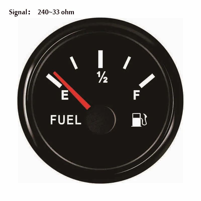 Black 240 ohm 52 мм Автомобильный лодочный масляный индикатор уровня в резервуаре 240~ 33 Ом/0~ 190 Ом, пригодный для подачи топлива поплавковый выключатель - Цвет: Black 240 ohm