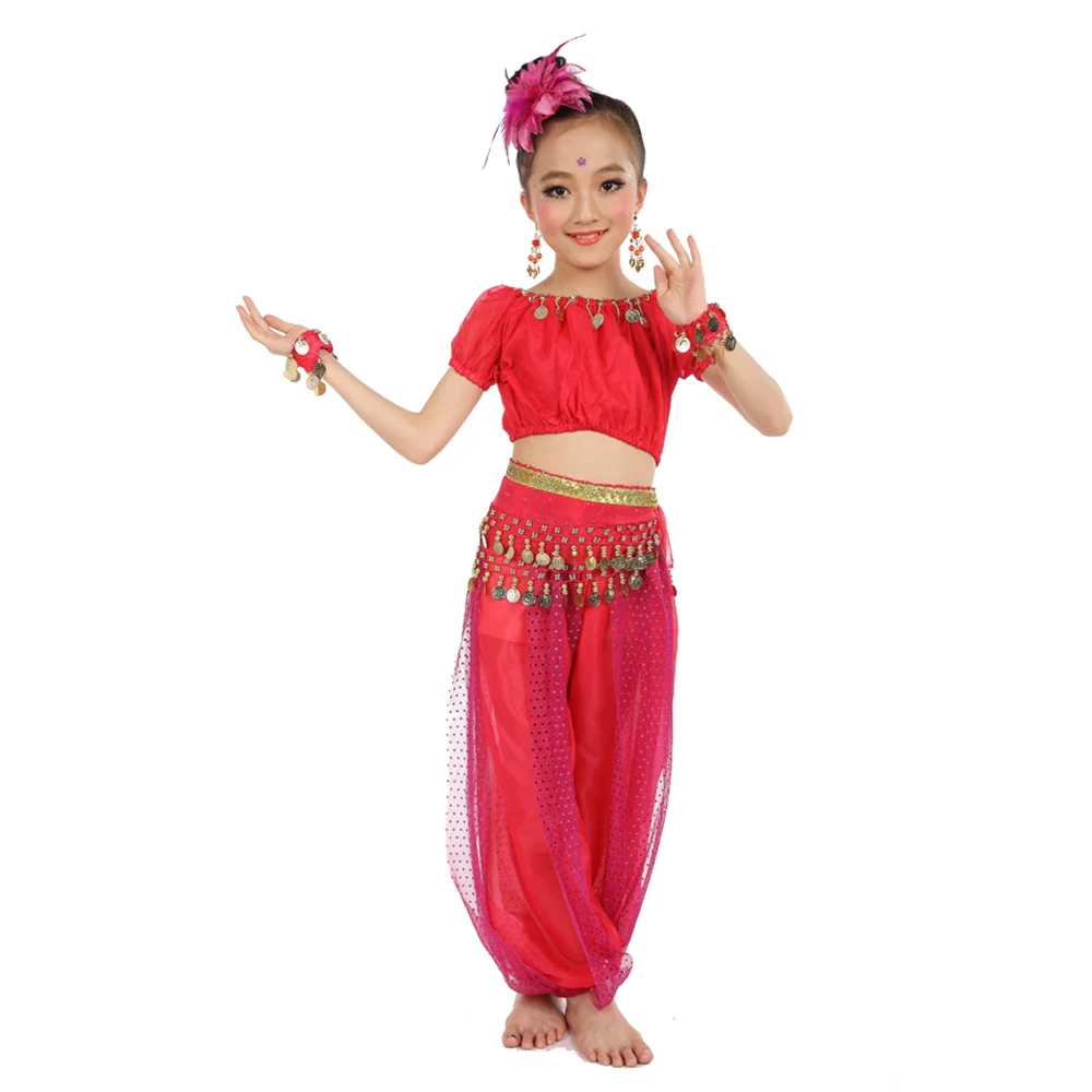Детские танцевальные костюмы для девочек 5 предметов с блестками Saia Cigana фламенко