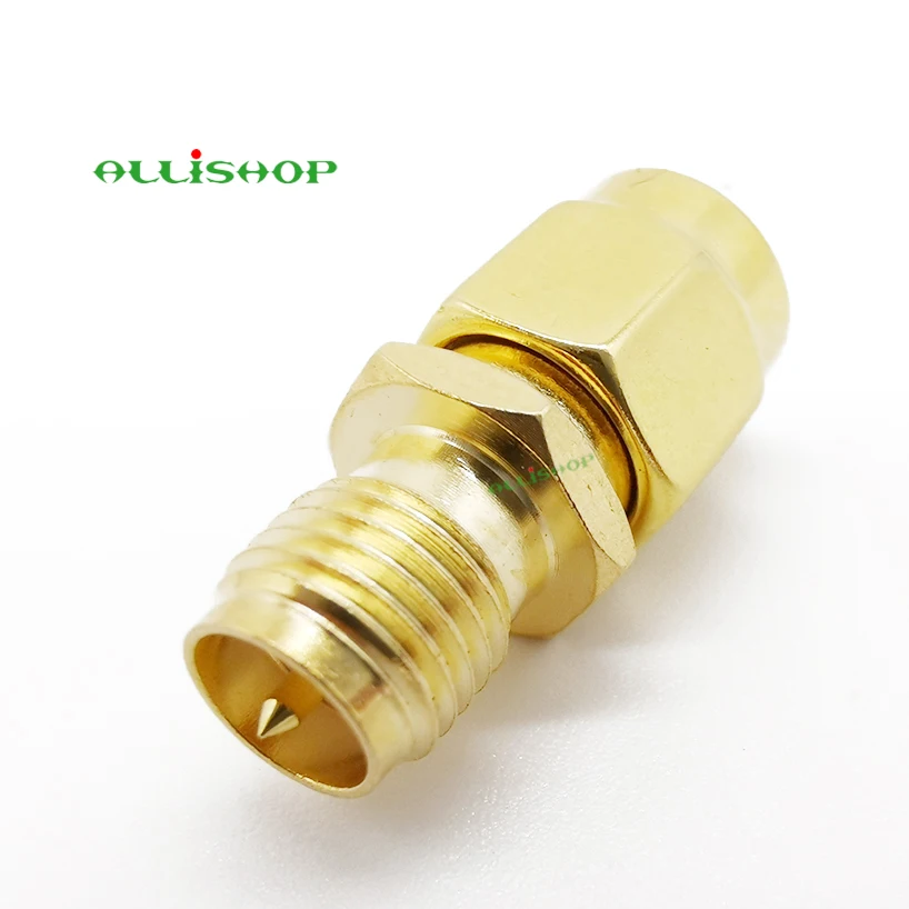 ALLISHOP RF SMA Прямой позолоченный SMA штекер для RP-SMA Женский Разъем RF коаксиальный адаптер конвертер для FPV Дрон Wi-Fi антенна