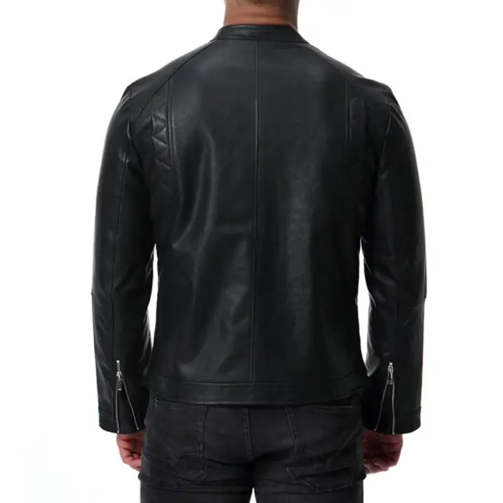 Мужская кожаная приталенная куртка черная или коричневая мотоциклетная мужские