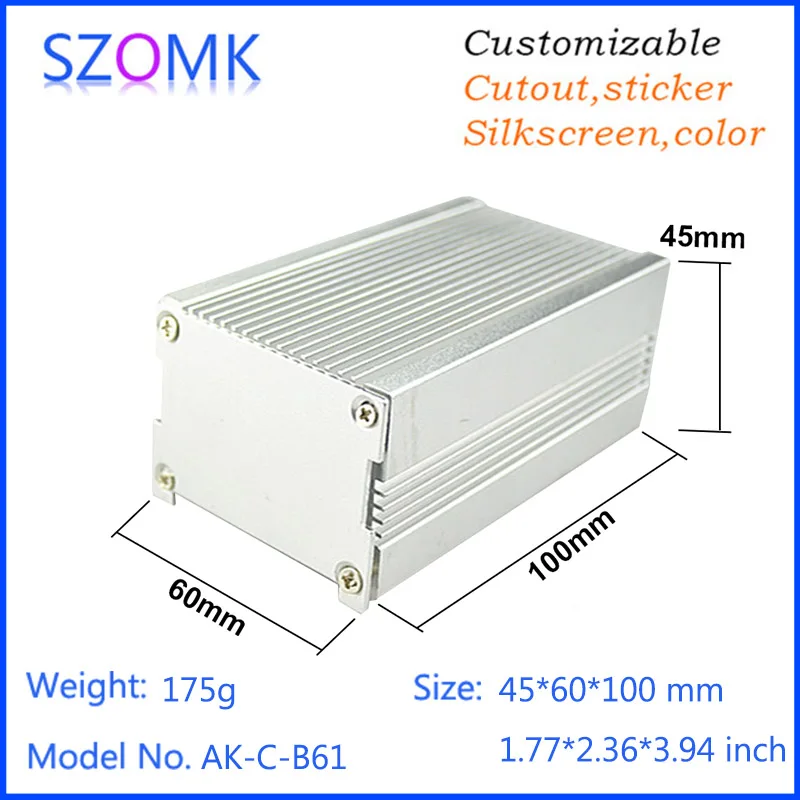10 шт. алюминиевый усилитель для электроники 45*60*100 мм|enclosure firewire|enclosure electronicenclosure case