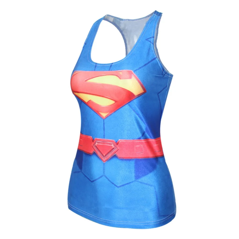 Женские майки BombFun модные топы с 3d принтом сексуальные в стиле панк 3D Супермен