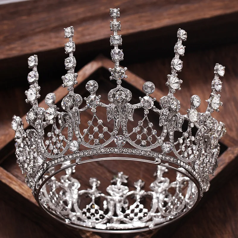 

Luxurious Baroque Crystal Rhinestone Bride Crown Tiaras Queen Bridal Wedding Hair Accessories Headpiece Hair Ornaments