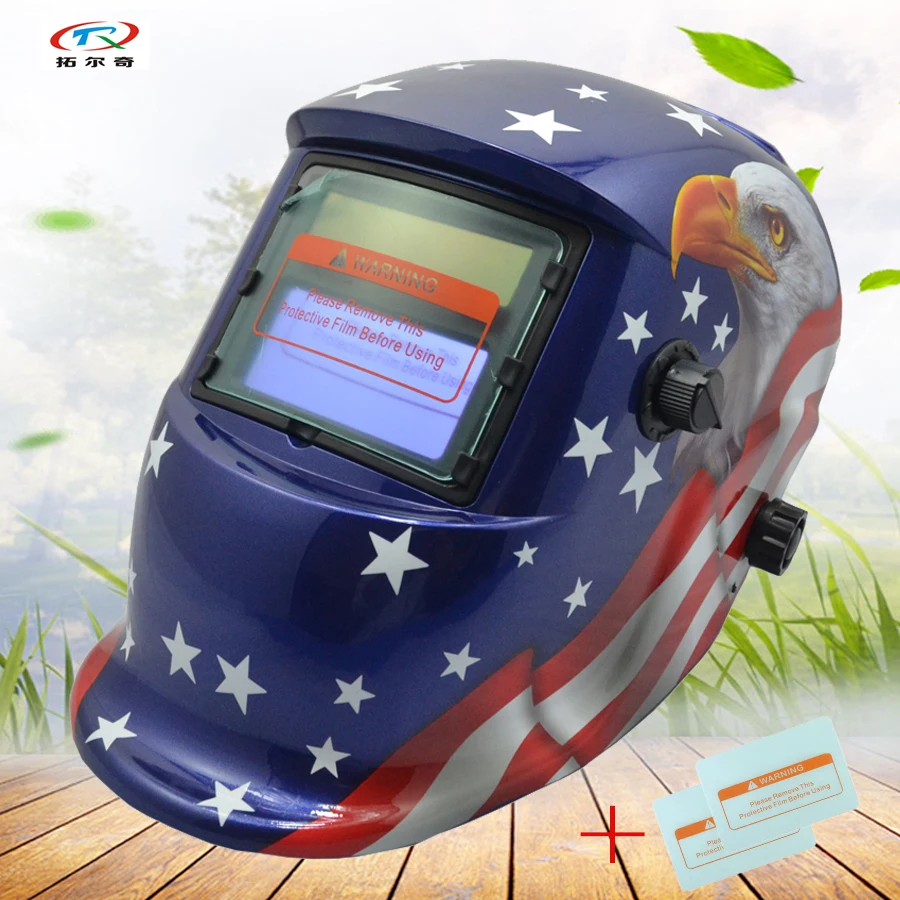 

welding helmet auto darkening with long gloves grinding control solder machine welding mask solar and Li battery HD71(2233FF)