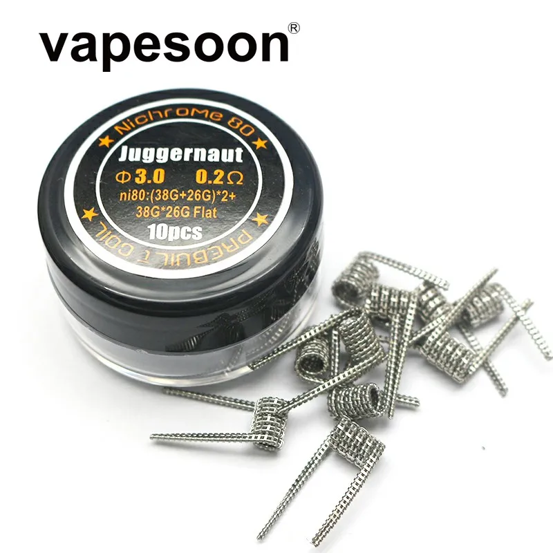 

10pcs Flat twisted wire Fused clapton Hive premade wrap wires Alien Mix twisted Staggered Juggernaut Tiger coils Heating coil
