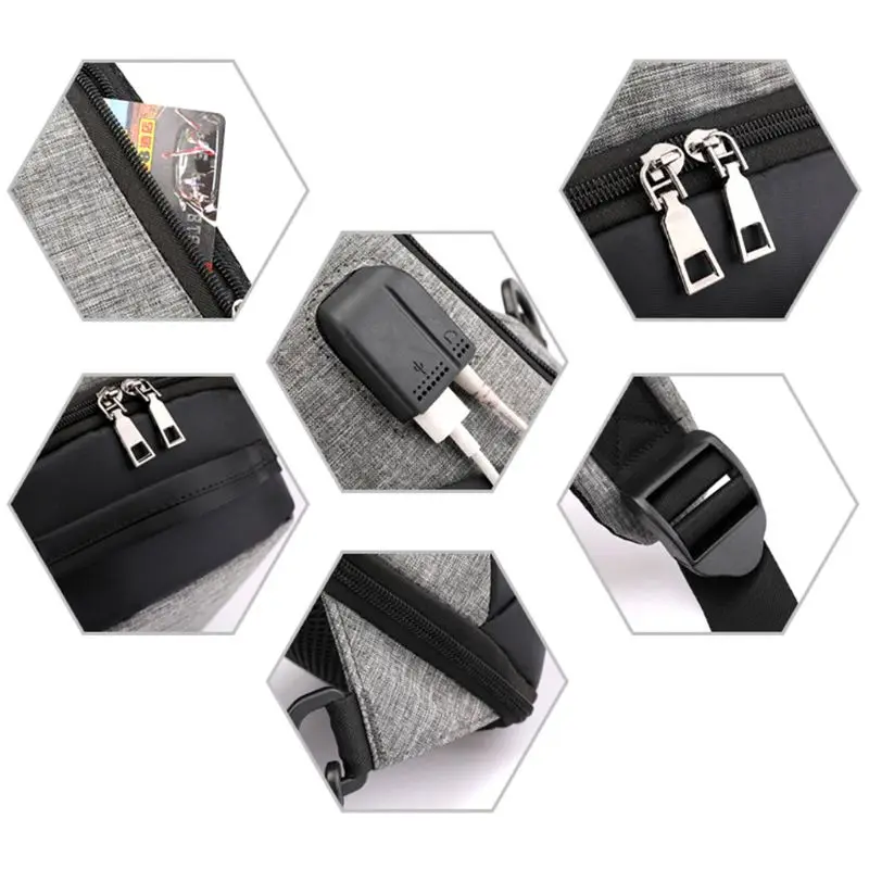 THINKTHENDO мужская сумка через плечо перевязь Грудь пакет Противоугонная usb зарядка спортивная сумка через плечо