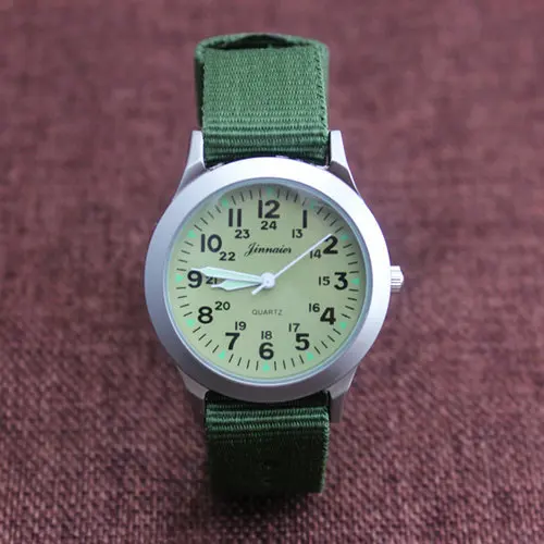 green-green Новинка, JINNAIER, известный бренд, для мужчин, детей, для мальчиков и девочек, модные, крутые, кварцевые, Saber часы, для студентов, брезентовые, электронные, наручные часы - Цвет: green-green