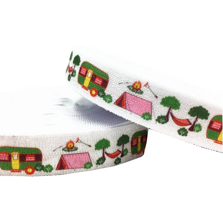 5/" 16 мм camper машинки печатные складные эластичные ленты DIY эластичные Галстуки для волос лента аксессуары для одежды головные уборы эластичная лента