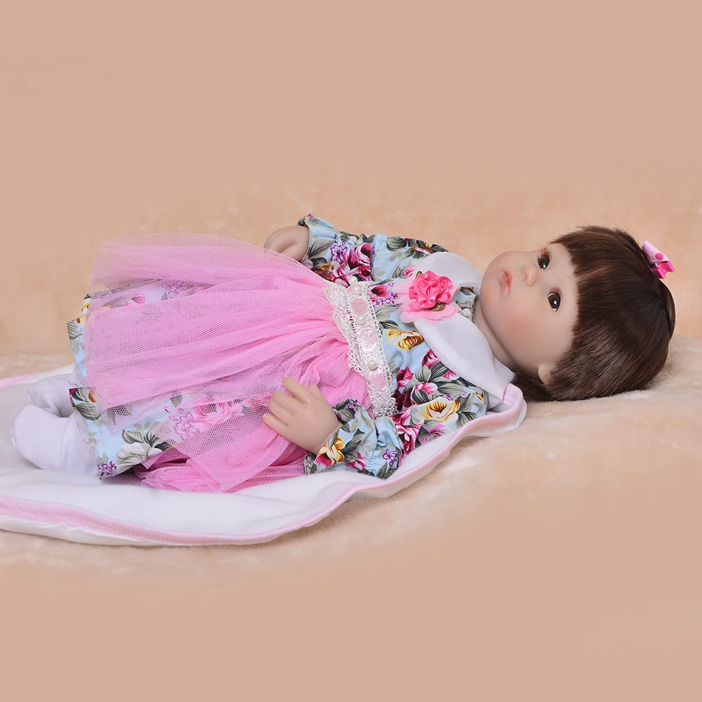 

17inch Lifelike reborn dolls babies silicone reborn baby adorable simulation real life bebe gift reborn boneca kid toys