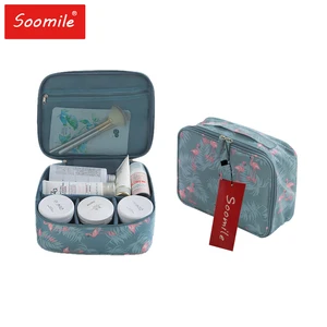 Сумка для макияжа Soomile 300D, Оксфорд, женские сумки для макияжа с подарочной сумкой, косметический чехол для путешествий