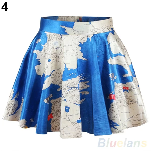 Bluelans Для женщин Винтаж Высокая талия плиссированные цветочные короткие