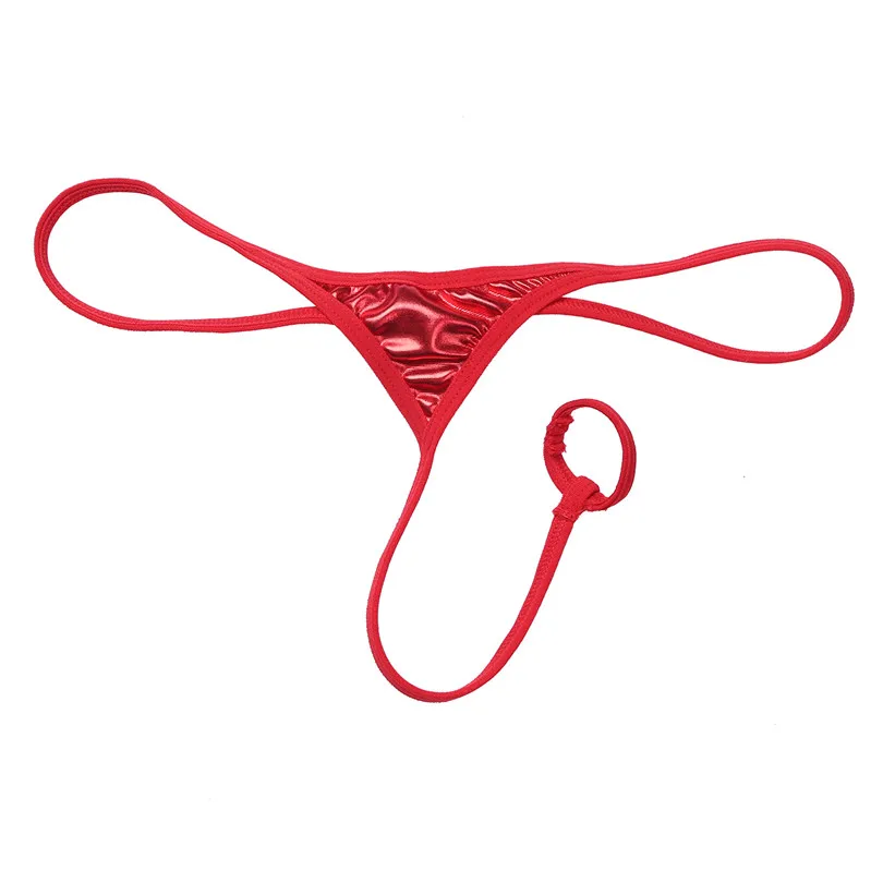 Трусы-стринги мужские из лакированной кожи пикантное нижнее белье для мужчин