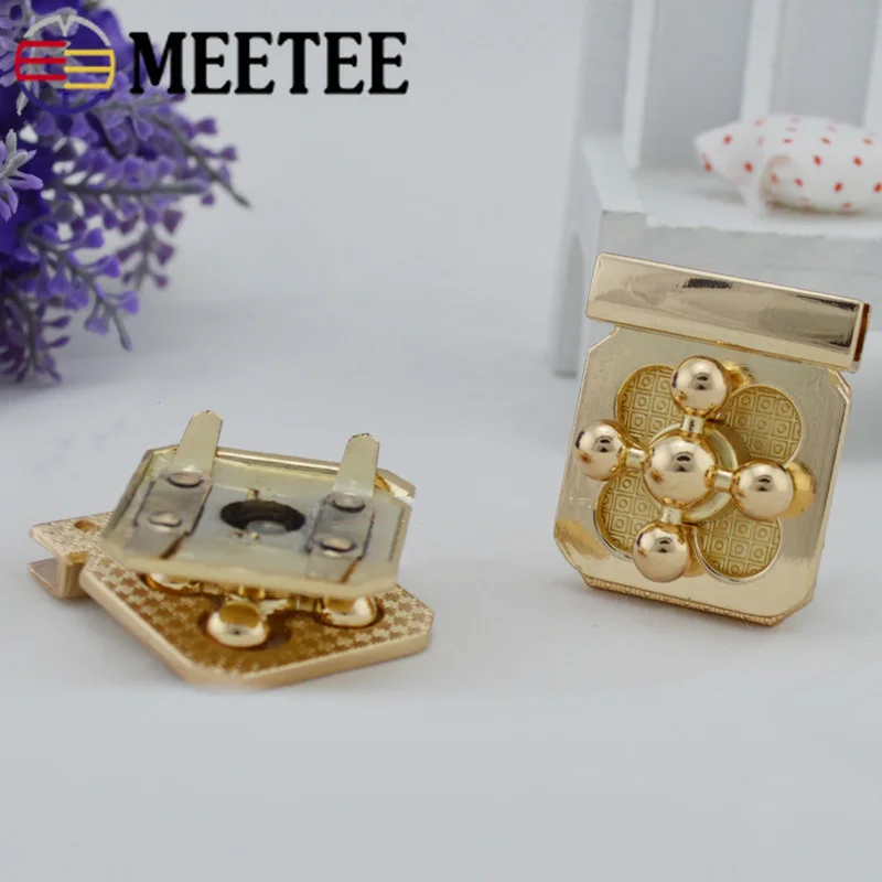 Meetee 2/5 шт 37x31мм металлические женские сумки с закручивающимся замком и пряжками