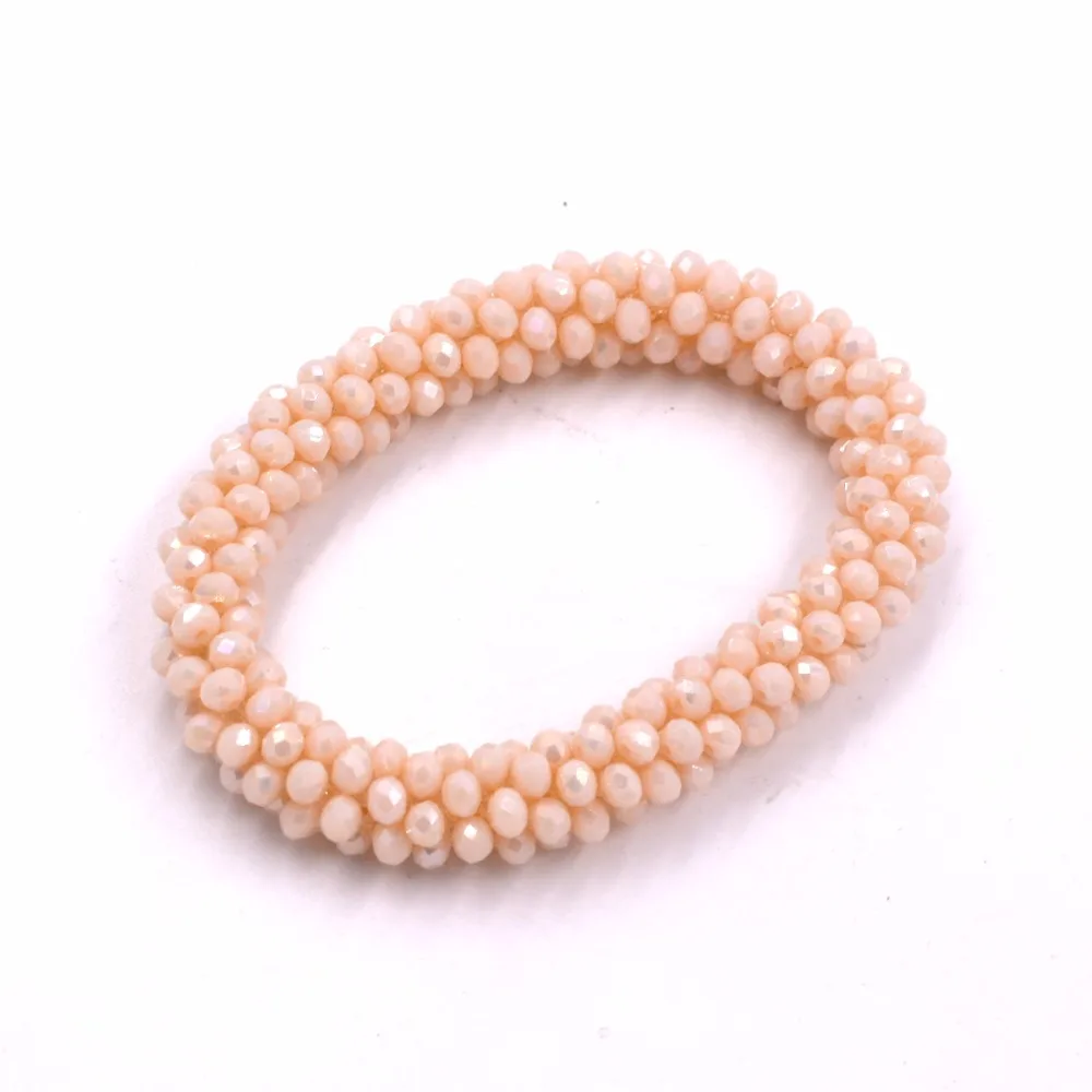 Модные прозрачные ювелирные изделия крем кристалл стрейч укладки браслет| |