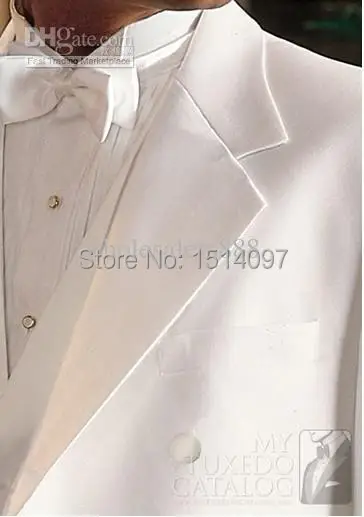 Double-breasted Taicoat Style IWhite Groom Tuxedos Best Man Notch Lapel Groomsmen Men Wedding Suits Bridegroom (Jacket+Pants+Tie | Мужская