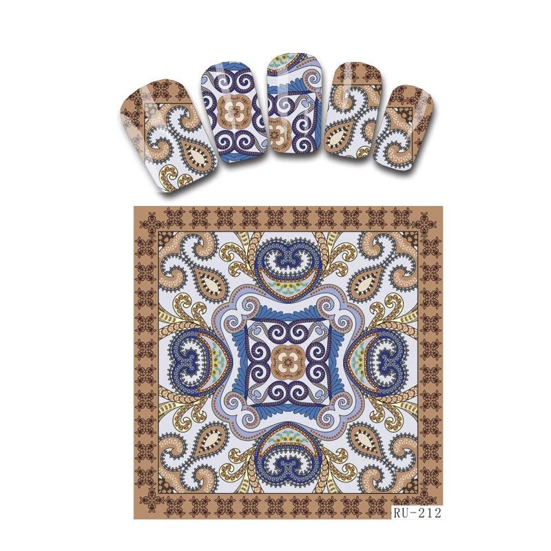

Nail Sticker WATER DECAL FLORAL RUSSIA STYLE EXOTIC ORNAMENTATION PAISLEY PATTERN RU212-217