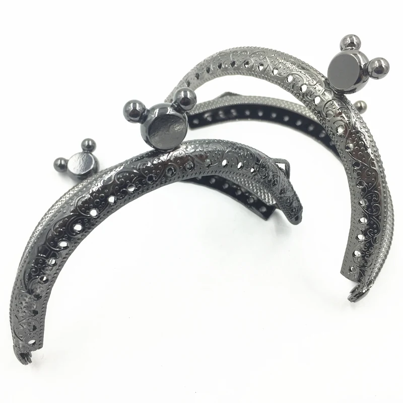 Gunmetal Tone Metal Purse Frame Handle Bag Arch Pattern Simple Handbag Fashion Animal Lock Luggage Accessories 8.5CM | Багаж и сумки