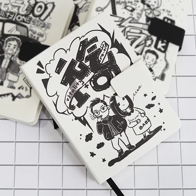 Type D Kawaii школьный блокнот в сетку, журнал, канцелярские принадлежности, Подарочный блокнот в горошек, блокнот с пряжкой, пустой блокнот, сделай сам, блокнот - Цвет: Type D