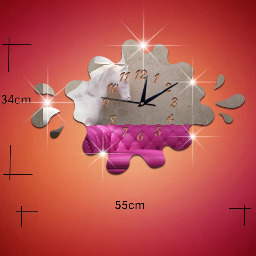 Горячая Распродажа украшение дома 3d зеркальные часы модные индивидуальные