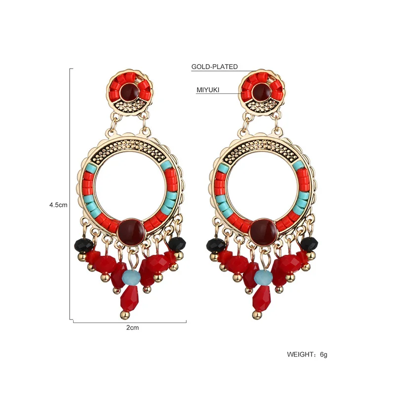 HONGYE Новое поступление женские этнические серьги Boho Brincos 2020 Разноцветные с