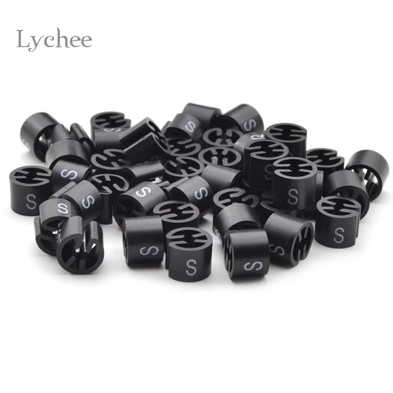 Lychee 100 штук Черная Вешалка размер r бирки для одежды Маркеры Размер разделители Размер Маркер для вешалок XXS-4XL с принтом