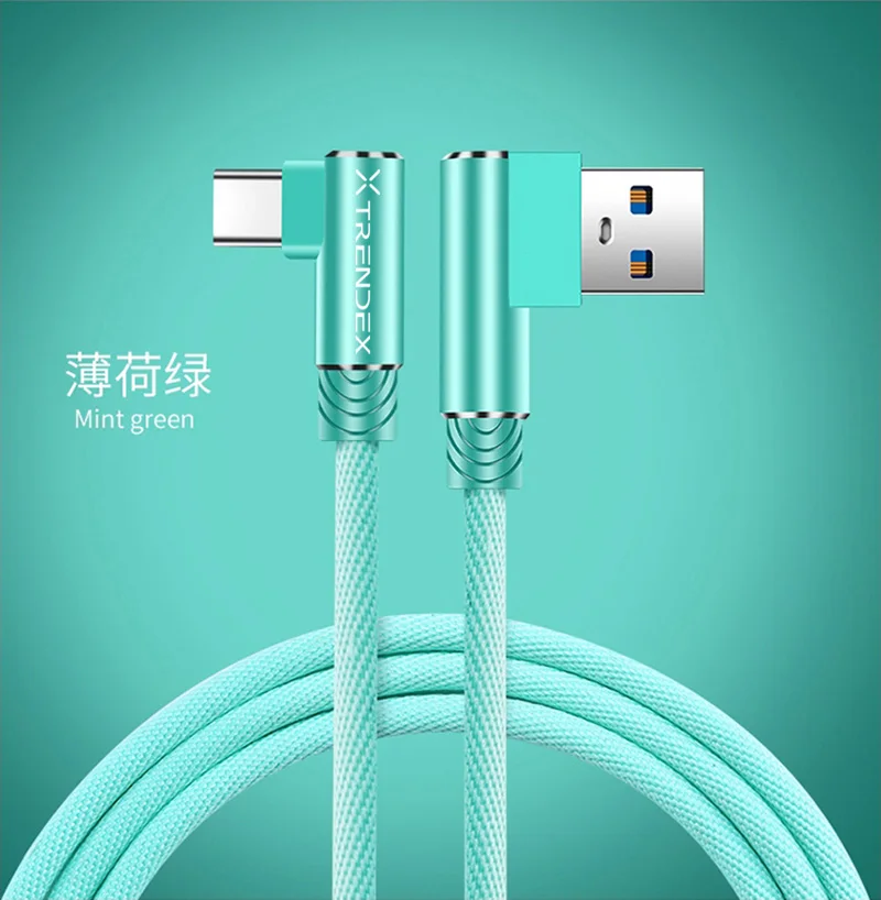 1 м/3 фута 90 градусов usb type-C быстрая зарядная зарядка зарядное устройство кабель для передачи данных Шнур для huawei mate 20 X RS P30 P20 Pro Lite Honor V20 10