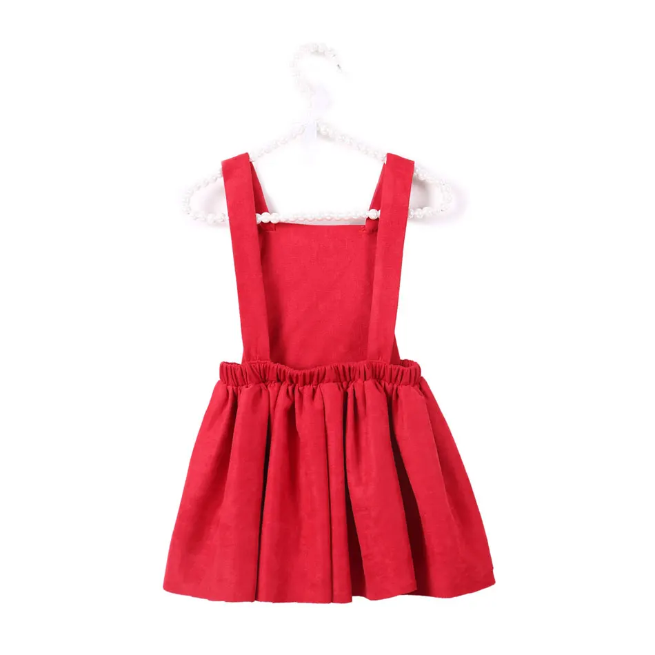 Модные однотонные подтяжки без рукавов Одежда для маленьких девочек платье