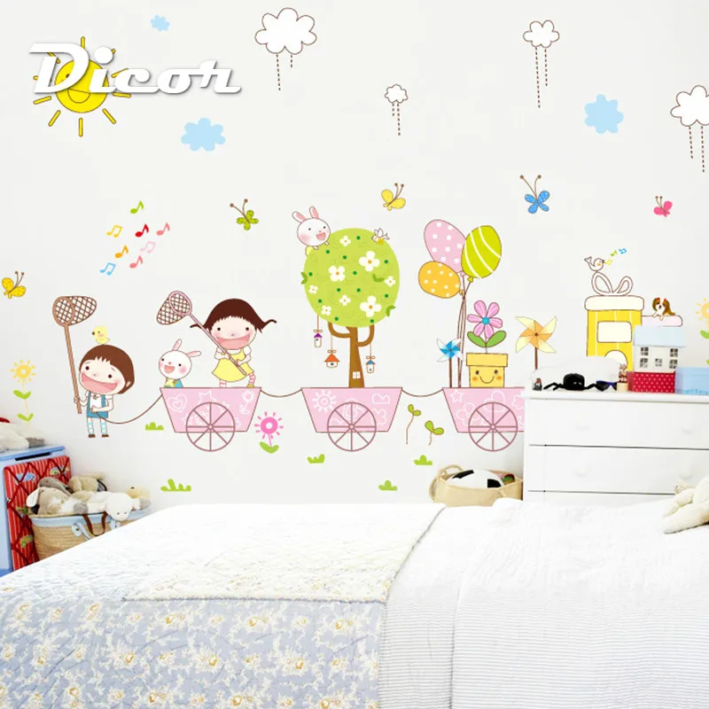 DICOR мультфильм детство Наклейка на стену домашний декор съемные иллюстрации