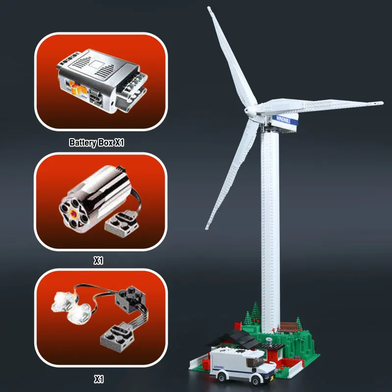 Креативная серия Vestas ветряная турбина набор детей Обучающие строительные блоки