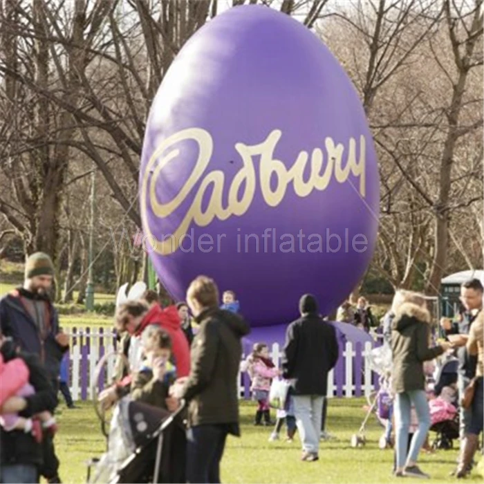 

Outdoor Decoration 6m Giant Purple Inflatable Easter Egg For Big Events