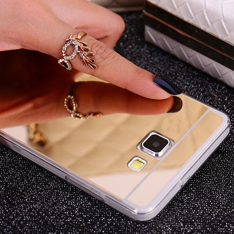Золотая зеркальная мягкая задняя крышка чехол для Samsung Galaxy J1 J2 A3 A5 A7 J3 J5 J7 2015 2016 2017