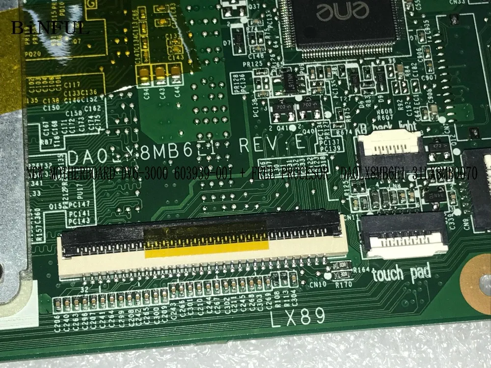 BiNFUL 603939-001 аккумулятор большой емкости DA0LX8MB6E1 31LX8MB0070 для hp павильон DV6-3000 серийная материнская плата для ноутбука HD5650+ процессор