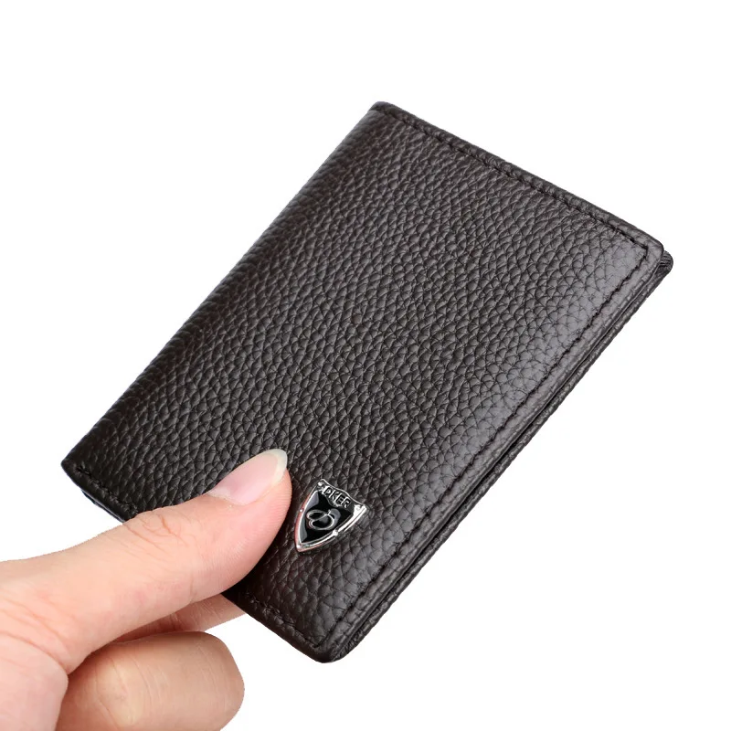 DKER мужские бумажники из мягкой натуральной кожи вертикальные тонкие 2 складные