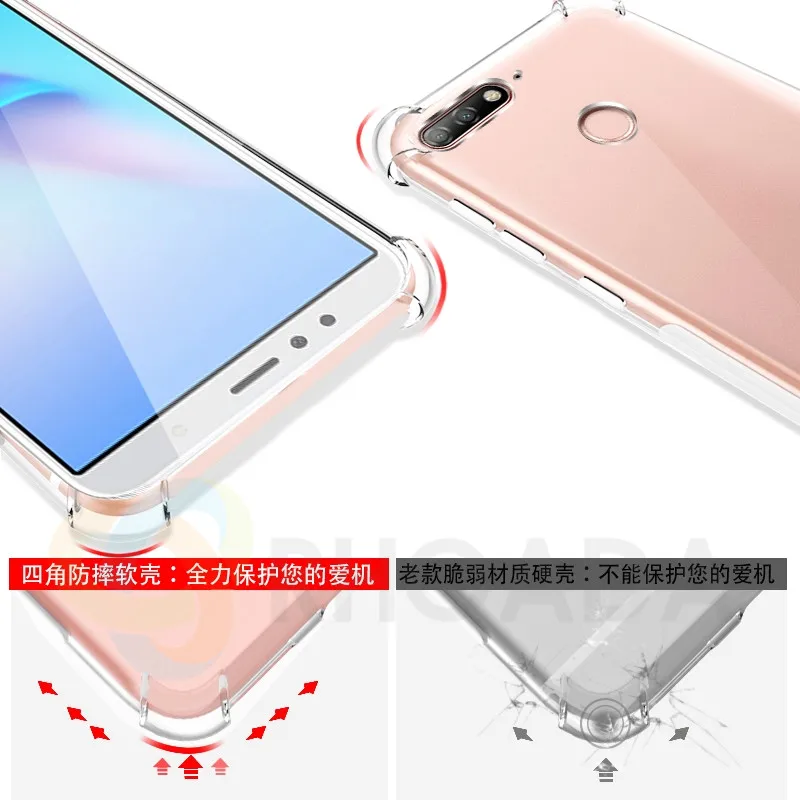 Premium Soft Skin Flexible Bumper Clear TPU Case For Huawei Enjoy 8E Transparent Anti-knock Back Cover |