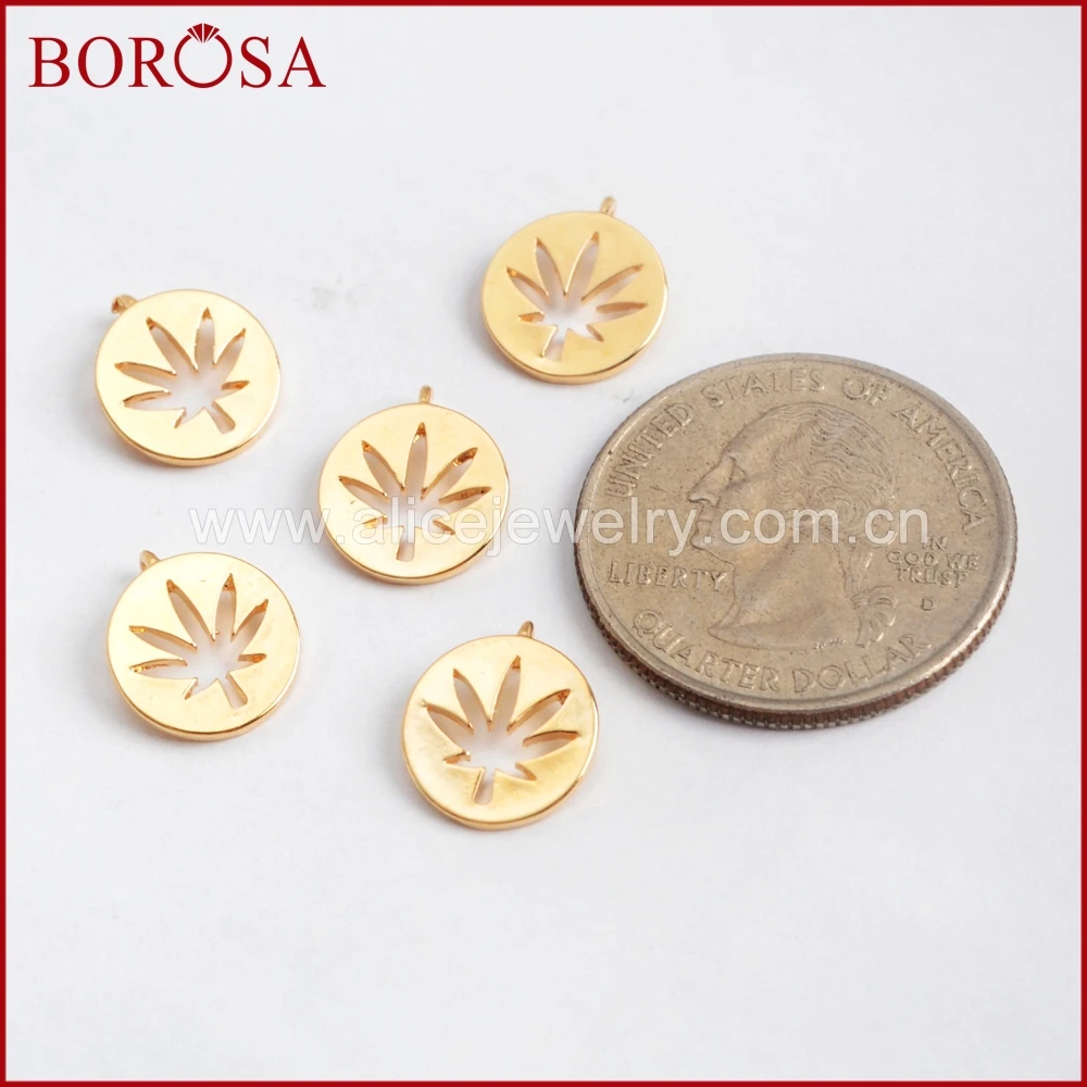 BOROSA 100 шт. золотой цвет латунный лист резные монеты очаровательные металлические