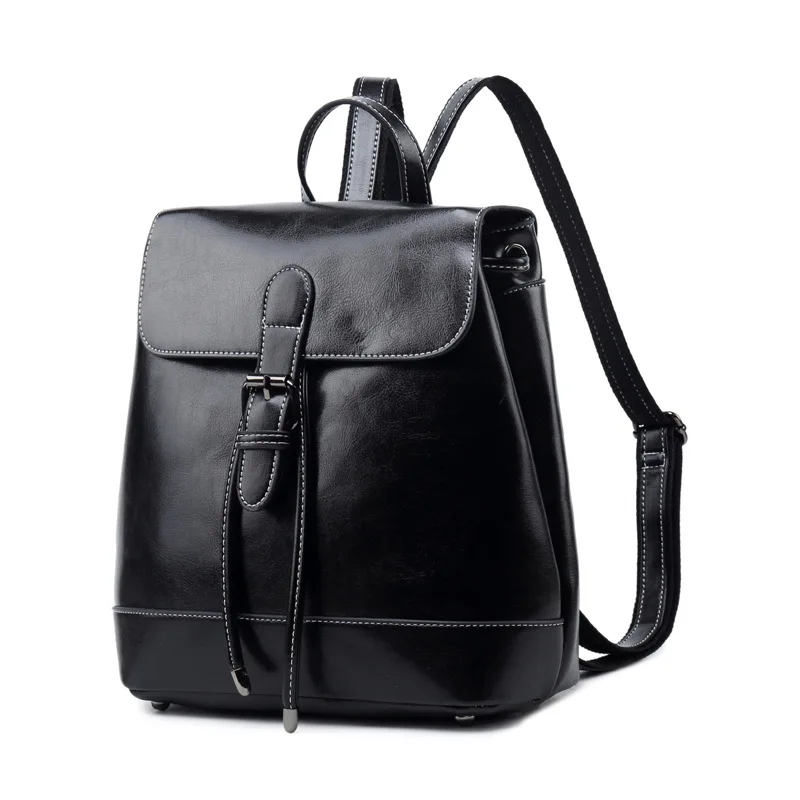 Роскошная женская сумка, женский рюкзак, школьный рюкзак Mochila, женские рюкзаки из натуральной кожи, сумка высокого качества, женский рюкзак - Цвет: Черный