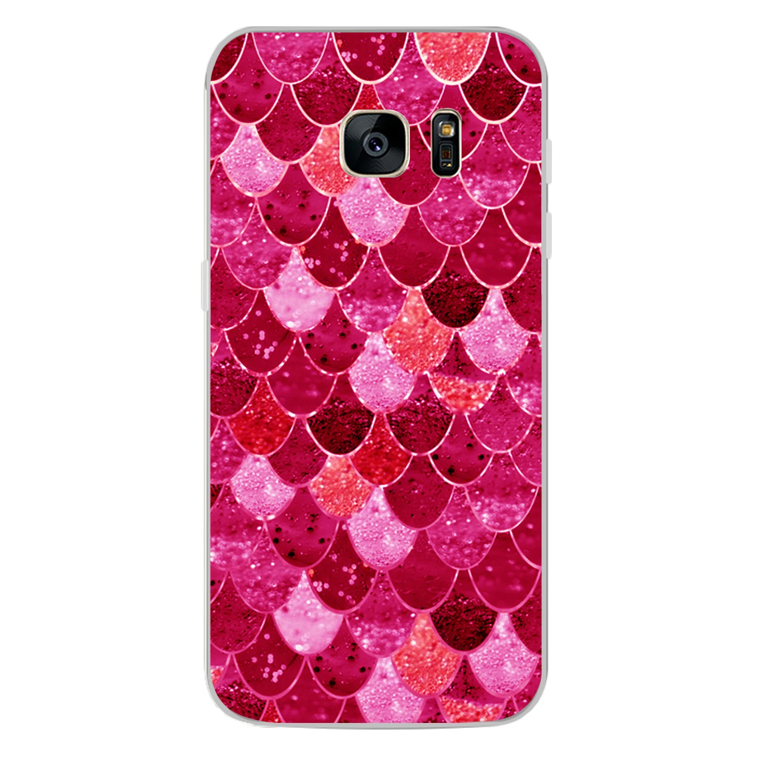 For Samsung Galaxy S7 Case Cover 5.1&quot Soft TPU Silicone Popular Cute Happy Color Fish Scales Flower Painted Protect Phone |