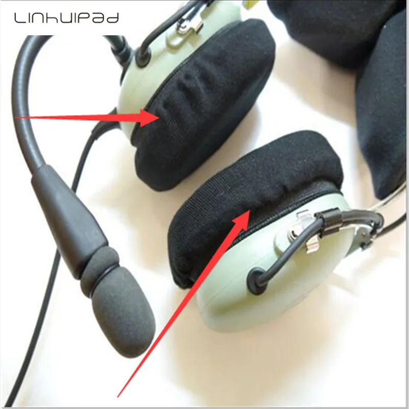 Linhuipad, черные моющиеся гигиенические наушники, чехол для гарнитуры, подушки, эластичная ткань, гарнитура, гигиенические наушники, наушники, 4 шт