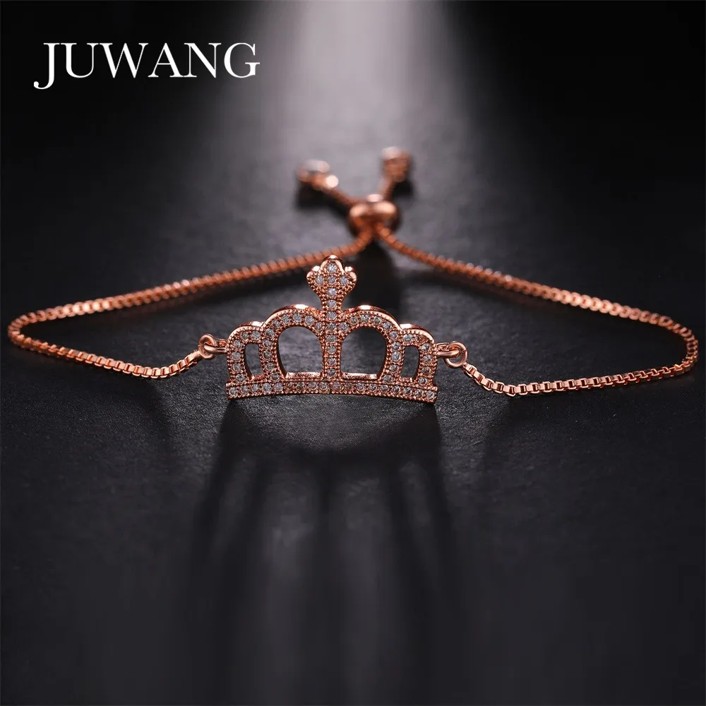 Новинка 2018 браслет JUWANG с большой короной из фианита браслеты для женщин и девушек