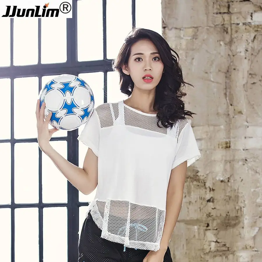 Пикантные Для женщин Фитнес Топ Футболка дышащий для занятий йогой Quick-Dry Бег