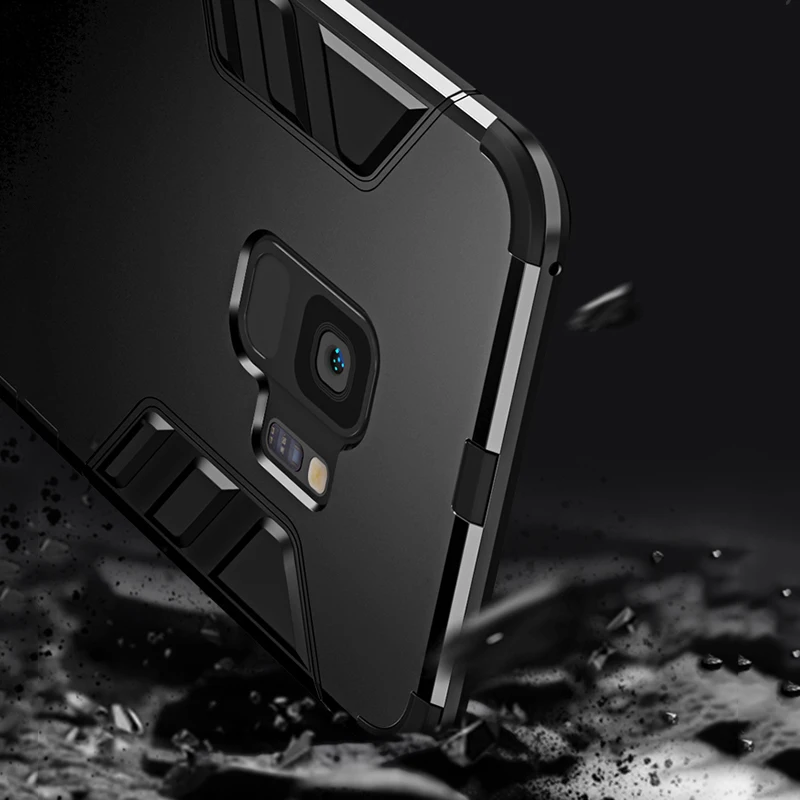 PDGB тонкий бронированный ТПУ Жесткий ПК чехол подставка для Huawei Y6 Y7 Pro 2019 Y5 Prime 2018 Y9