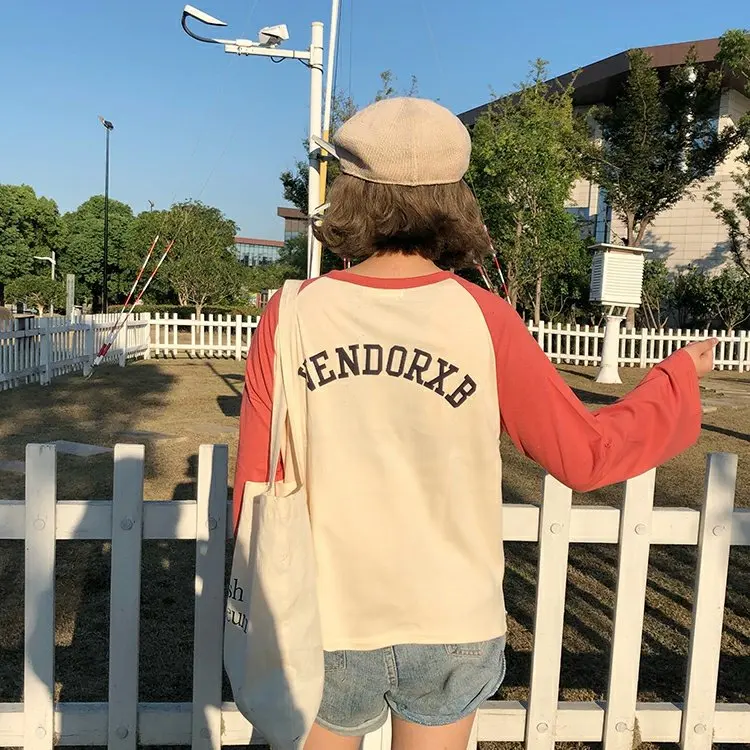YouGeMan Fashion Woman T Shirt Autumn Clothing Korean Ulzzang Harajuku Letters Long Sleeve T-shirt Female Tshirt Tops