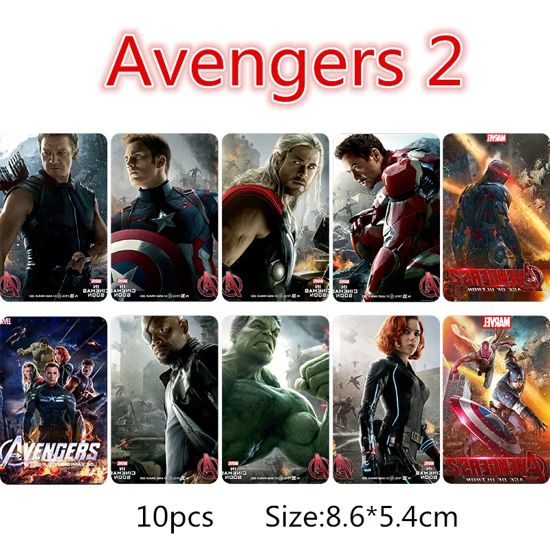 10 шт./компл. Marvel Avengers 4 коллекция карта кристальная стикер Железный человек Captain