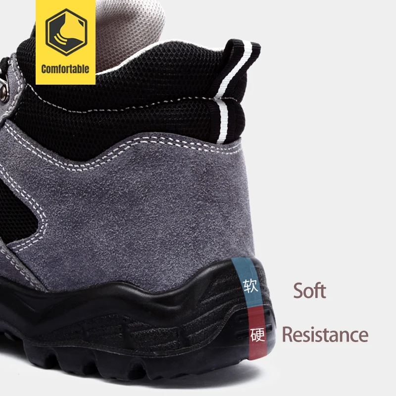 LARNMERN Men's Work Safety Shoes Steel Toe Breathable Anti-smashing Insulation Sandproof Non-slip Construction Protective Boots | Обувь