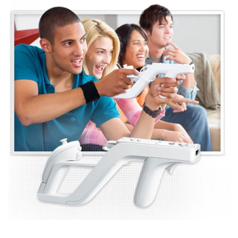 2 шт./лот Съемный пистолет для стрельбы Nintendo Wii дистанционный правый левый нунчак