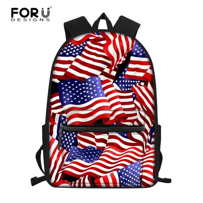Школьные ранцы FORUDESIGNS с флагом США/Великобритании для подростков школьные